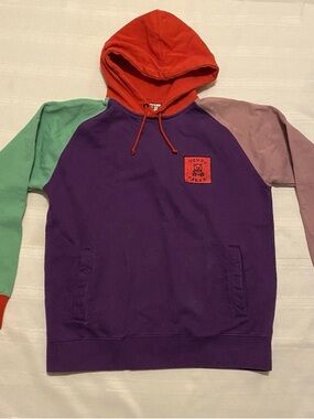 TEDDY FRESH Multi Color Block Heavyweight Fleece Lined Hoodie Large